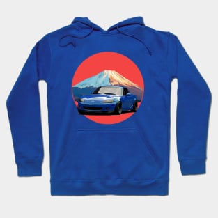 Blue NB Mazda Miata/MX-5 - Mount Fuji Jinba Ittai Roadster Life Hoodie